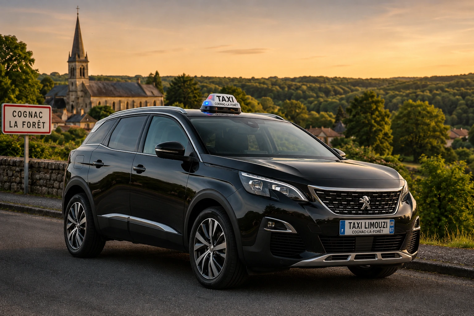Taxi Peugeot 3008 noir de Taxi Limouzi Services à Cognac-la-Forêt
